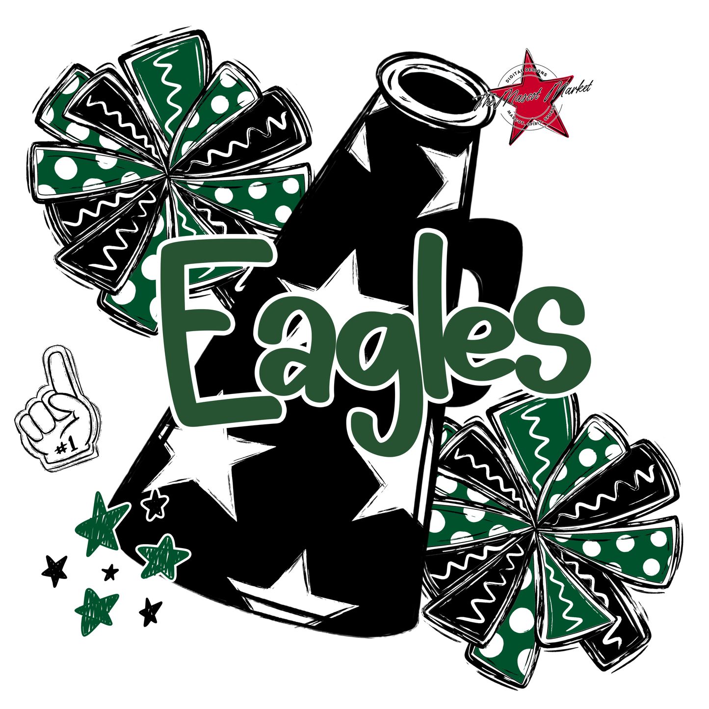 Eagles Alpha Cheer Megaphone-Green