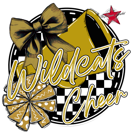 Wildcats Circle Cheer Design-Gold