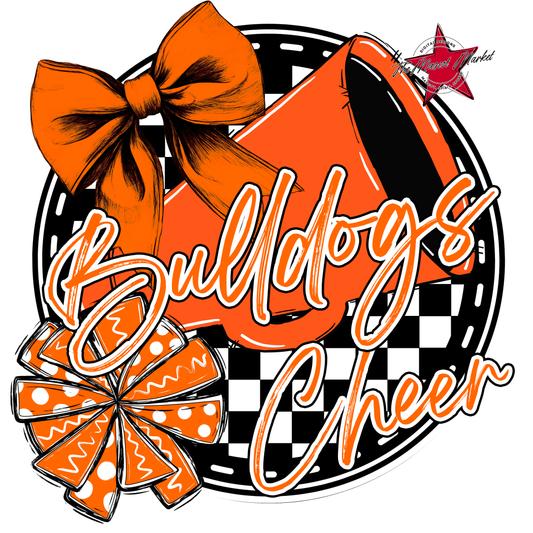 Bulldogs Circle Cheer Design-Orange