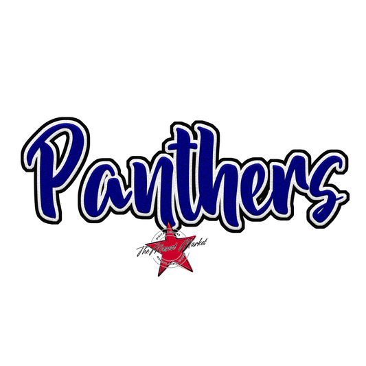 Panthers Faux Chenille Patch-Blue