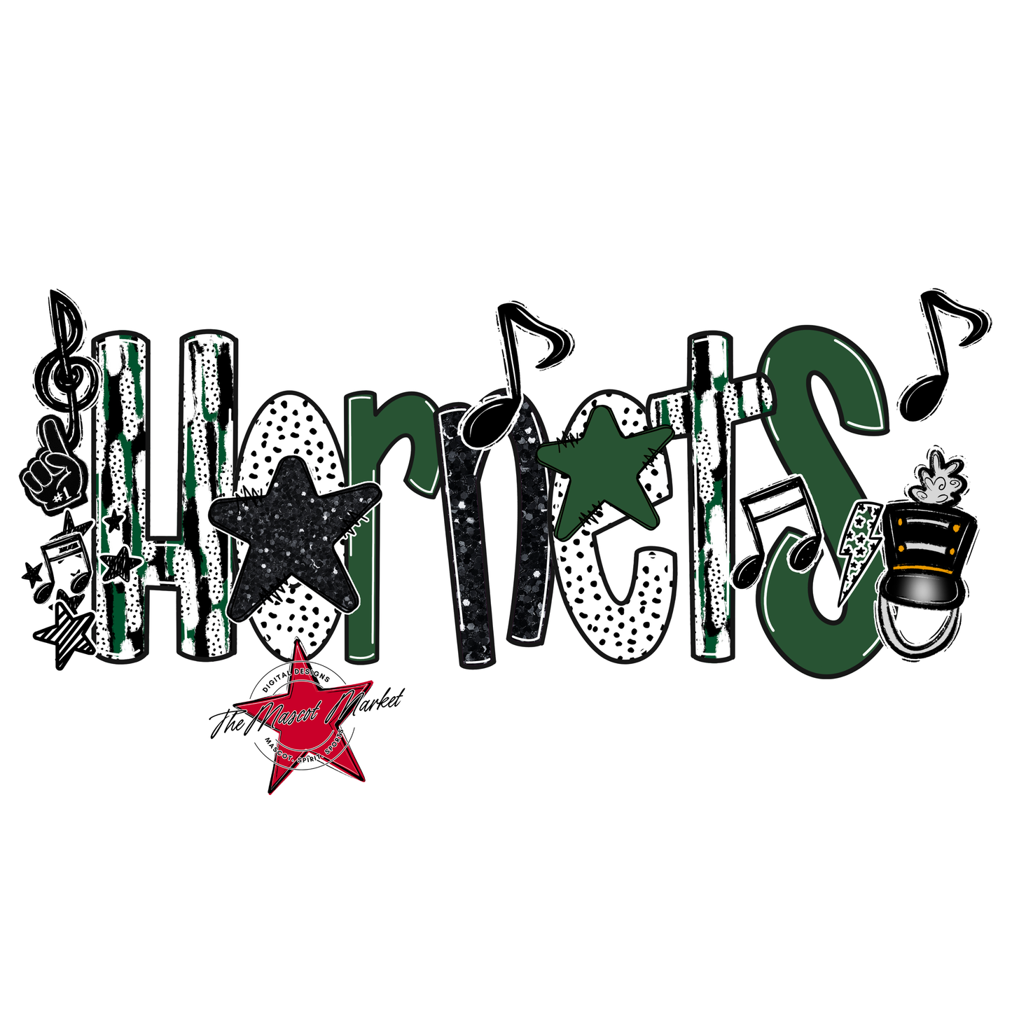 Hornets Band Scrape-Green