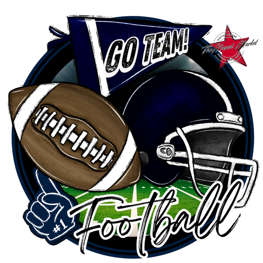 Football Circle Design-Navy