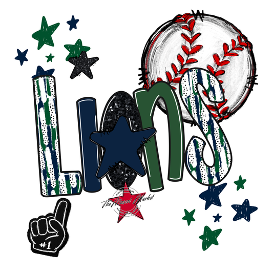 Lions Baseball Scrape-Navy-Green