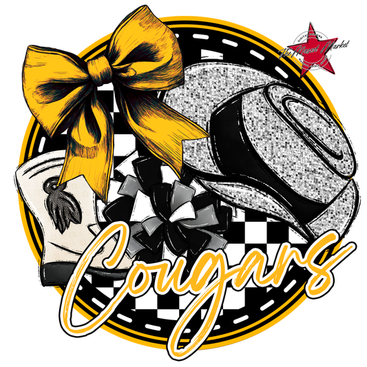 Cougars Circle Drillteam Design-Yellow