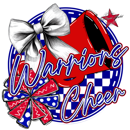 Warriors Circle Cheer Design-Blue-Red
