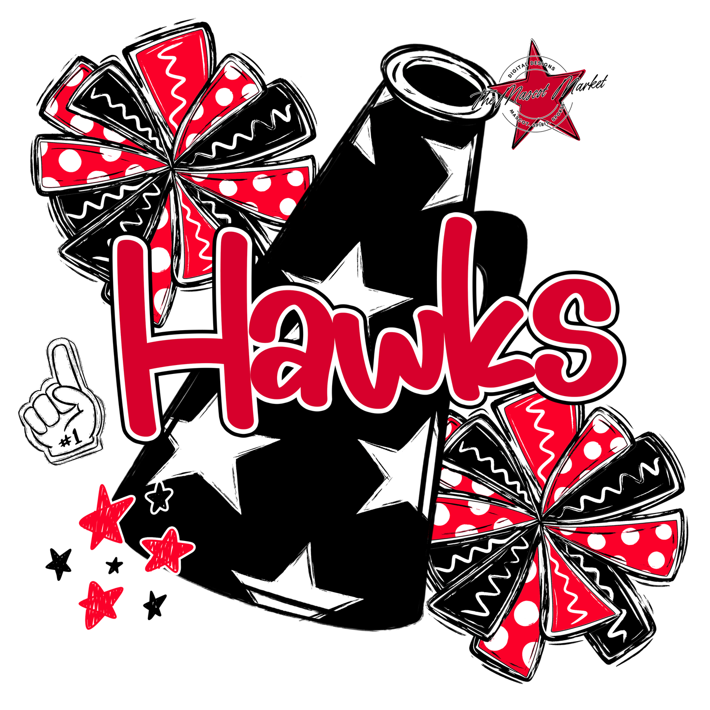 Hawks Alpha Megaphone Design-Red