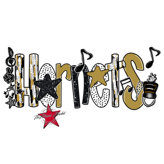 Hornets Band Scrape-Gold