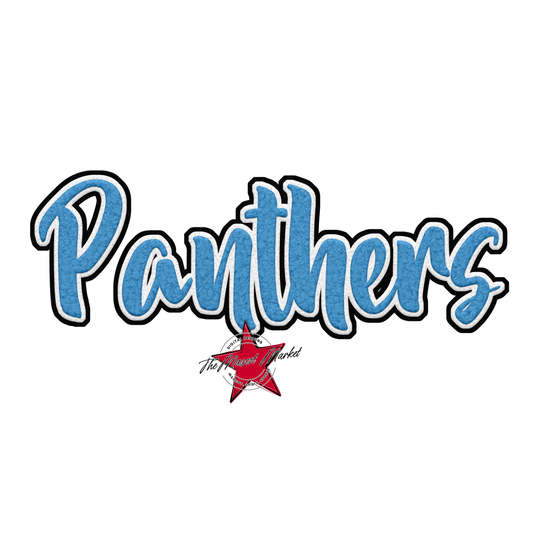 Panthers Faux Chenille Patch-Carolina Blue