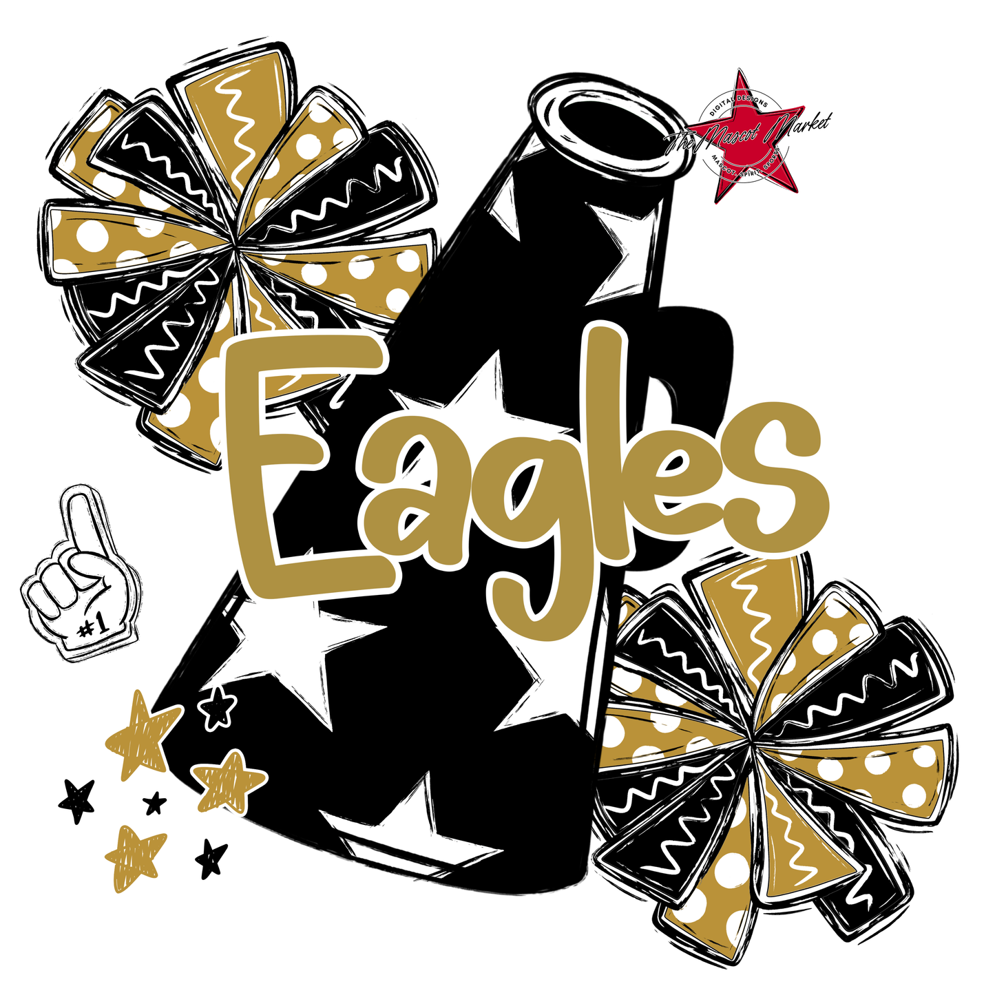 Eagles Alpha Cheer Megaphone-Gold