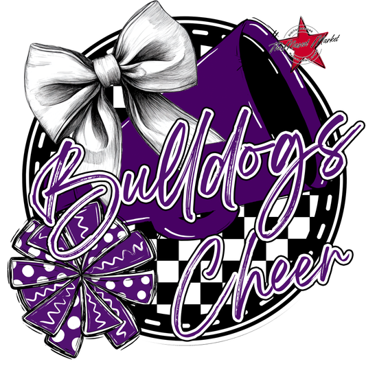 Bulldogs Circle Cheer Design-Purple