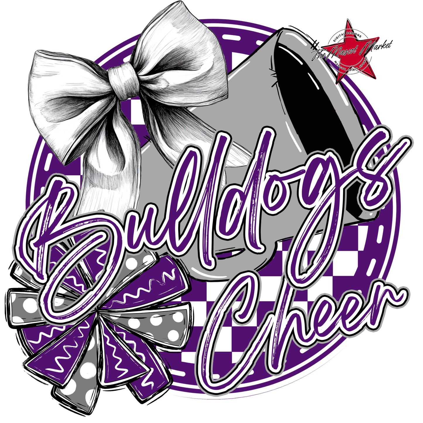 Bulldogs Circle Cheer Design-Purple-Grey