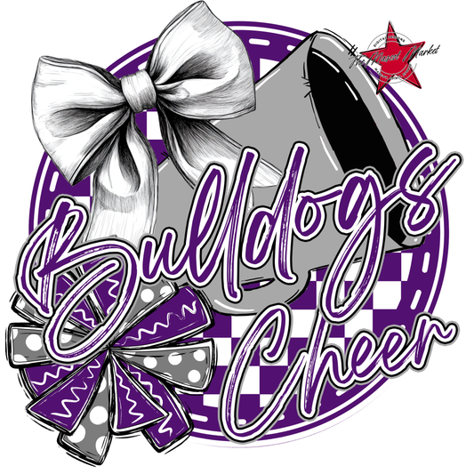 Bulldogs Circle Cheer Design-Purple-Grey