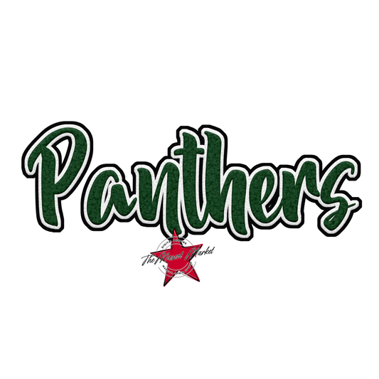 Panthers Faux Chenille Patch-Green