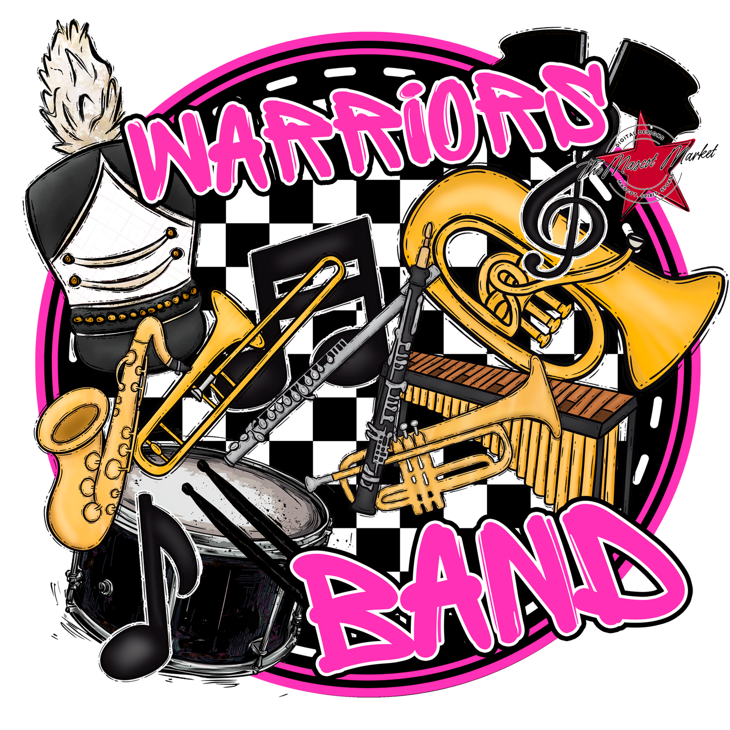 Warriors Circle Band Design-Pink