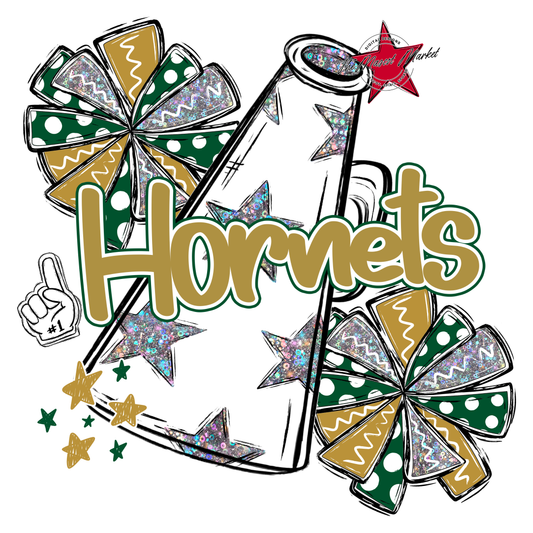 Hornets Alpha Megaphone Design-Green-Gold
