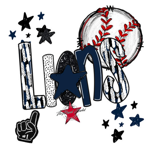 Lions Baseball Scrape-Navy