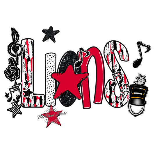 Lions Band Scrape-Red