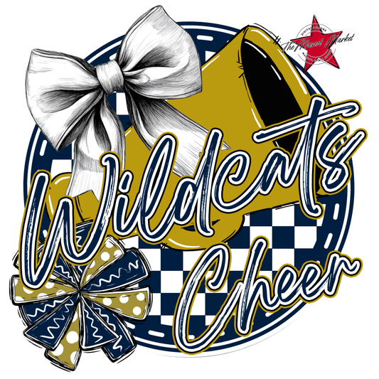 Wildcats Circle Cheer Design-Navy-Gold