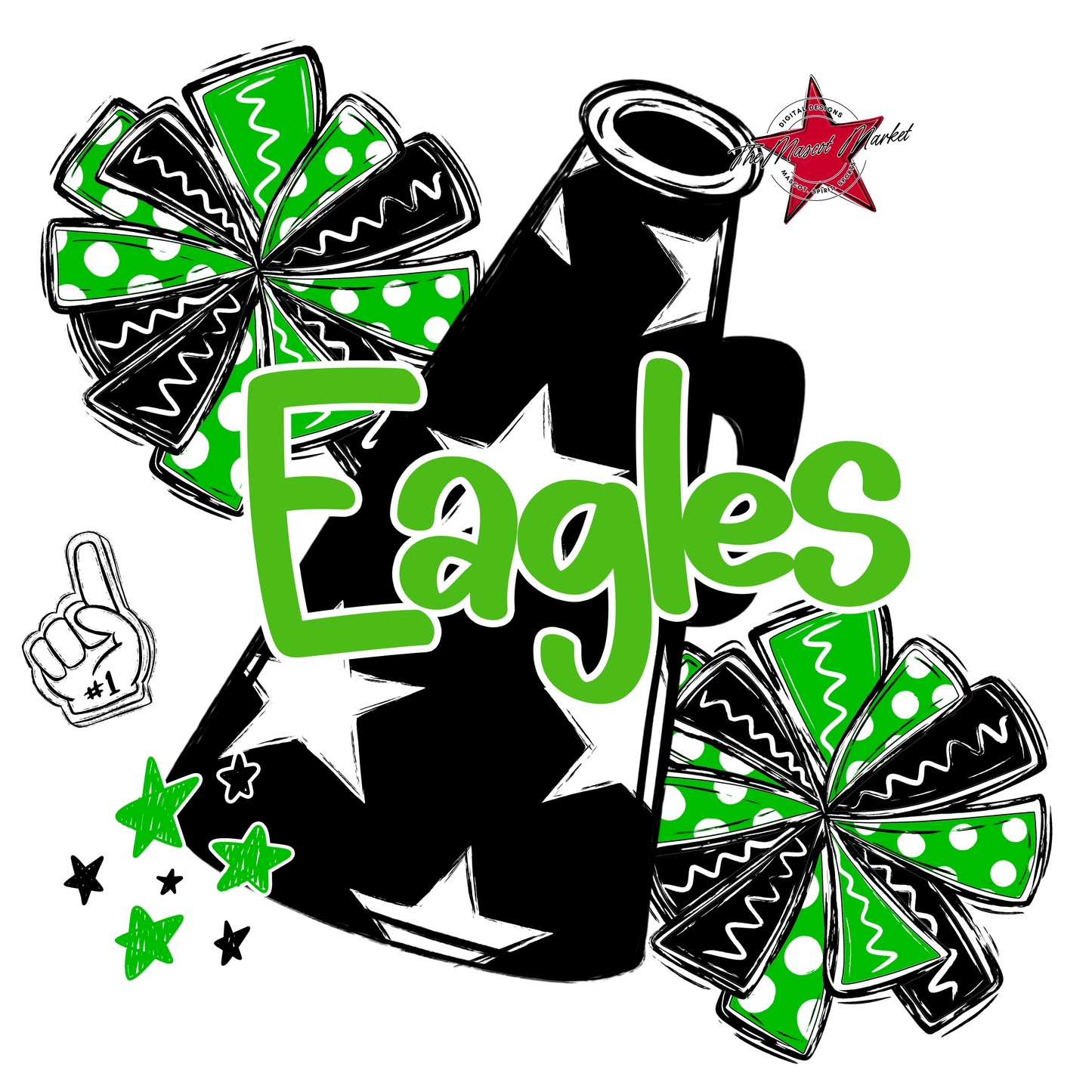 Eagles Alpha Cheer Megaphone-Bright Green