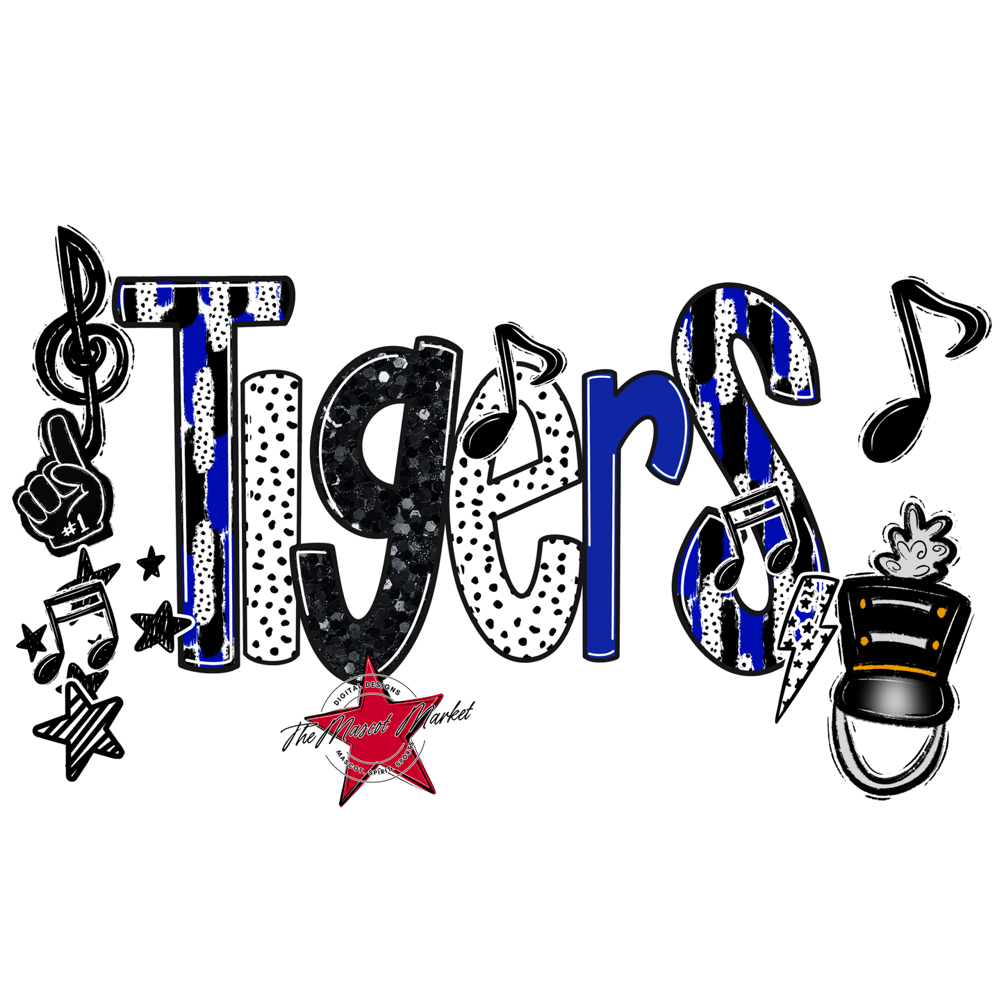 Tigers Band Scrape-Royal Blue