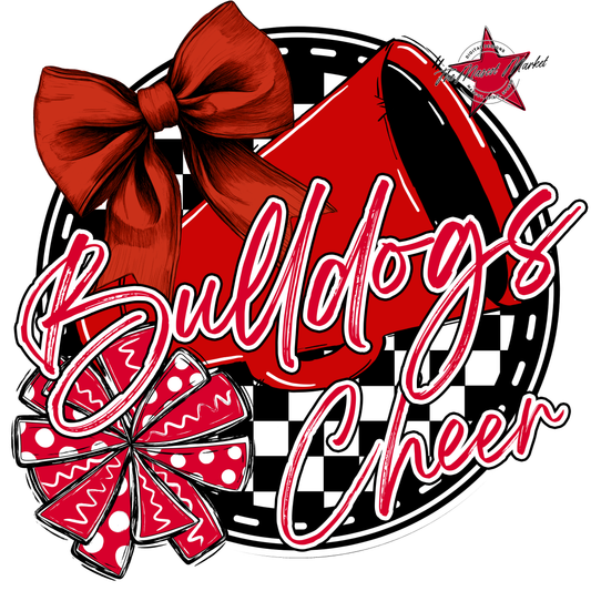 Bulldogs Circle Cheer Design-Red