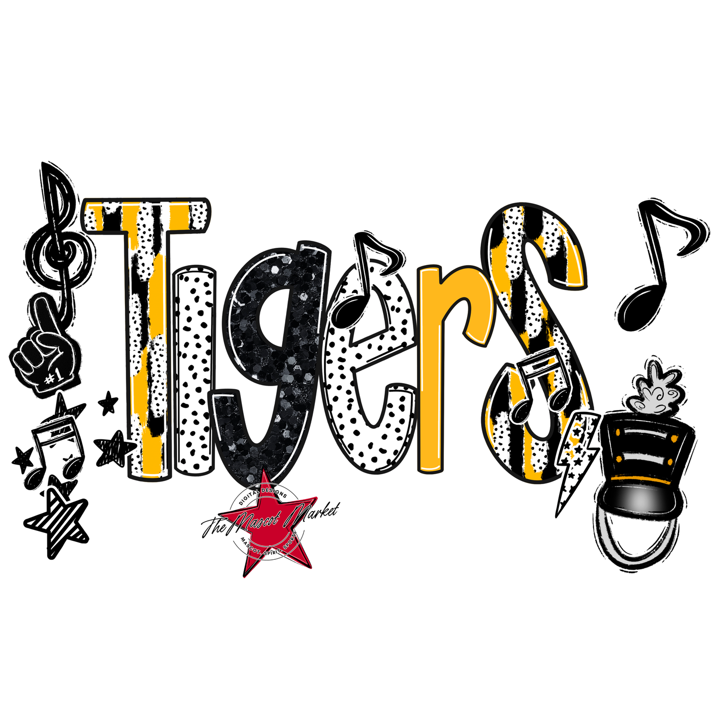 Tigers Band Scrape-Yellow