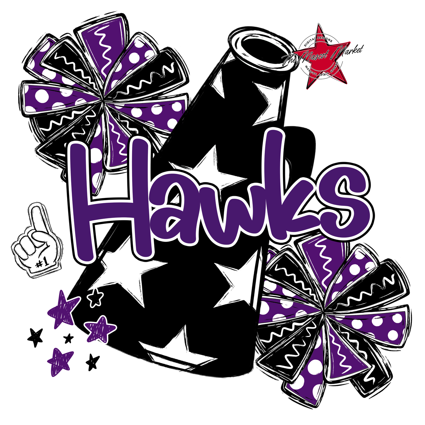 Hawks Alpha Megaphone Design-Purple