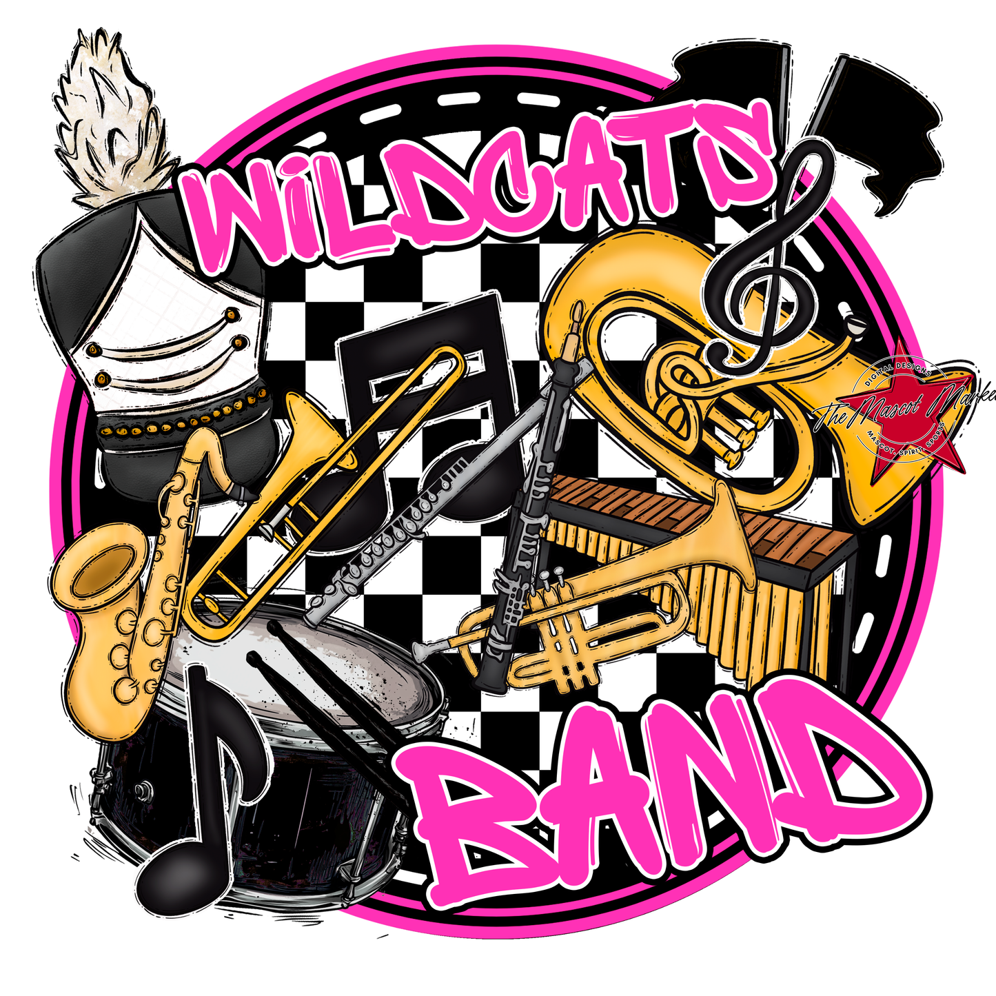 Wildcats Circle Band Design-Pink