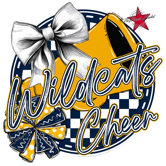 Wildcats Circle Cheer Design-Navy-Yellow