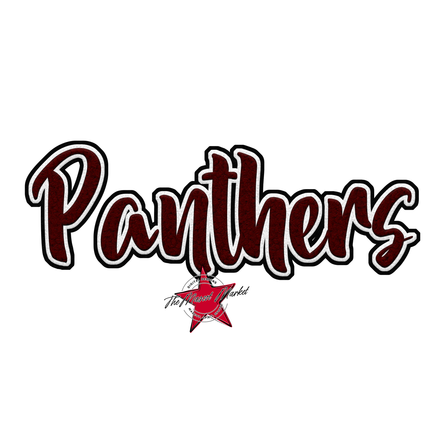 Panthers Faux Chenille Patch-Maroon