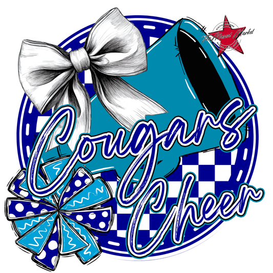 Cougars Circle Cheer Design-Blue-Carolina Blue