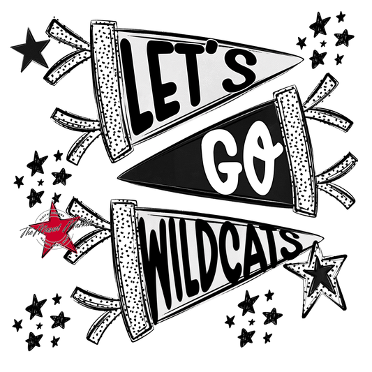 Wildcats Let's Go Flag Design-Black
