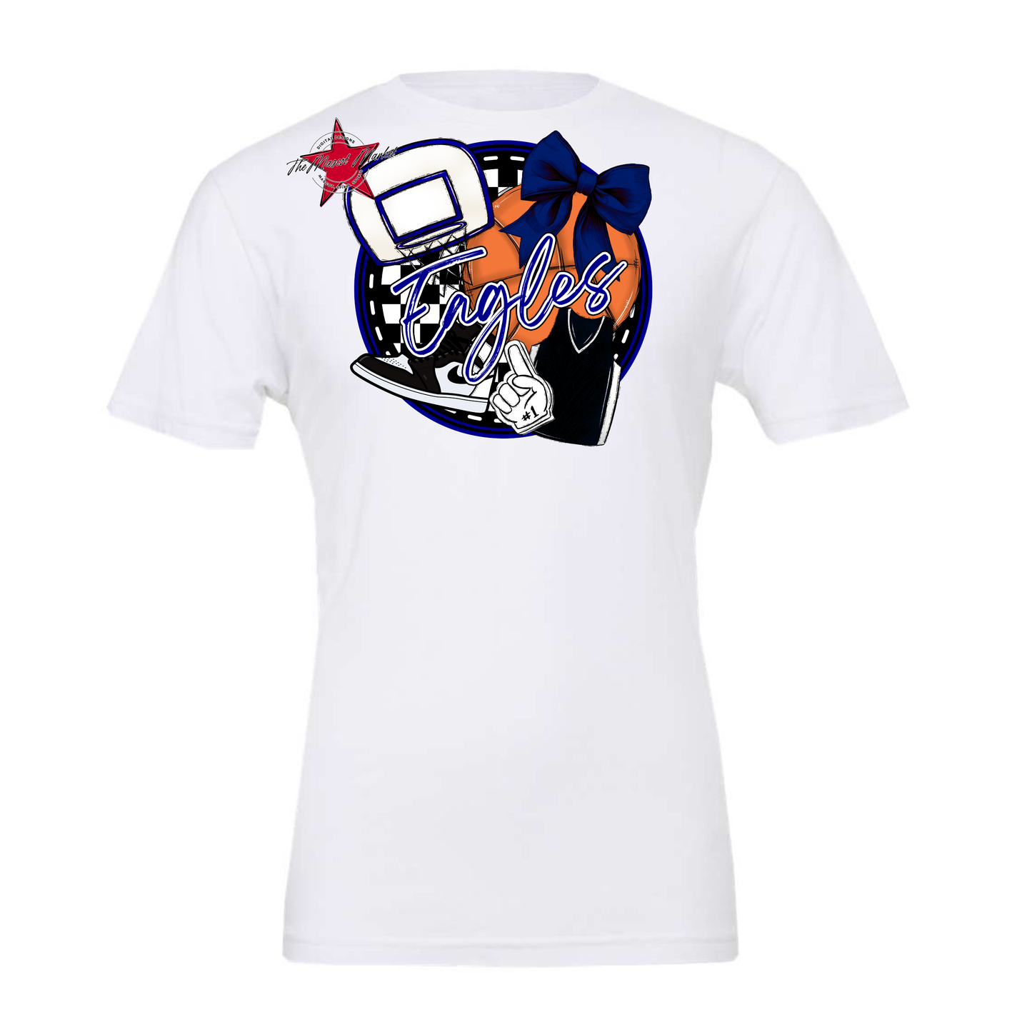 Eagles Circle Basketball Design-Blue