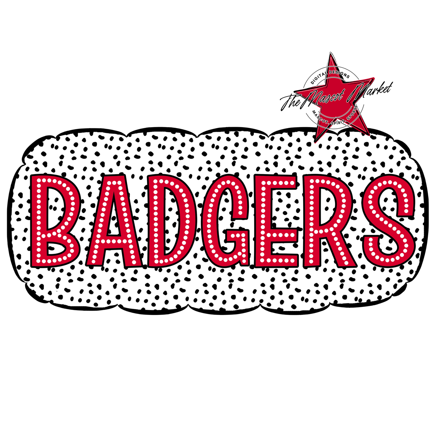 Badgers Dot Marquee Design-Red