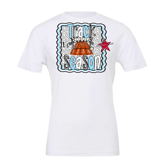 It's Track Season Dot Design-Columbia Blue