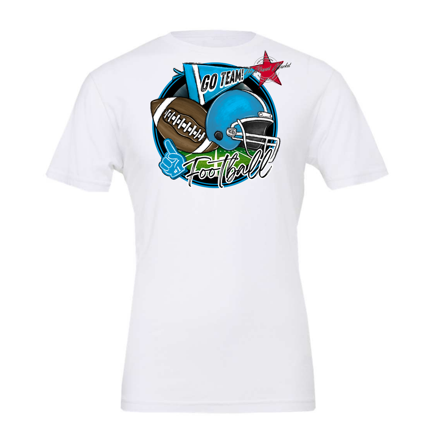 Football Circle Design-Carolina Blue