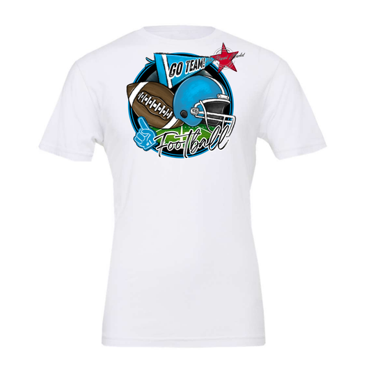 Football Circle Design-Carolina Blue