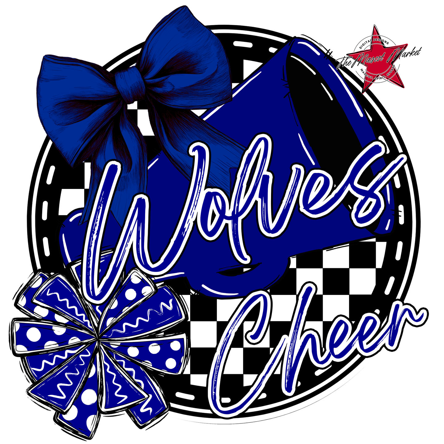 Wolves Circle Cheer Design-Blue