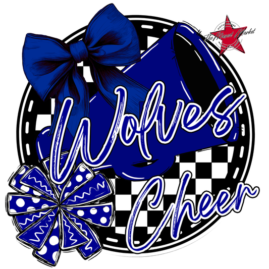 Wolves Circle Cheer Design-Blue