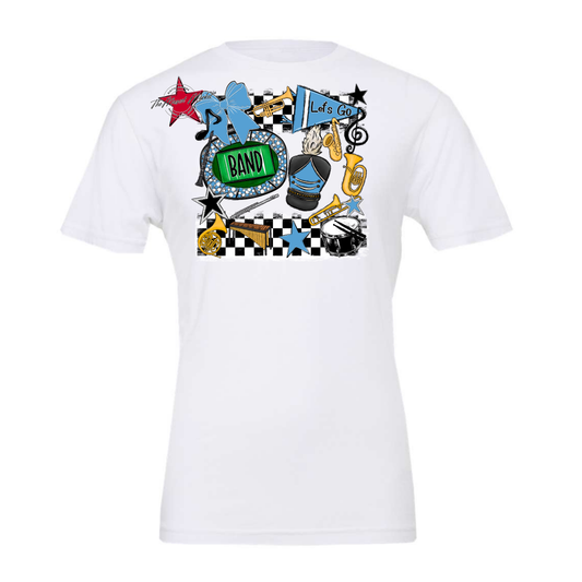 Band Checkers Spirit Design-Carolina Blue