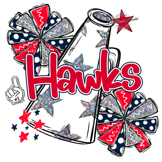 Hawks Alpha Megaphone Design-Navy-Red