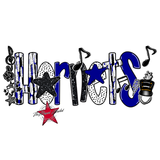 Hornets Band Scrape-Blue