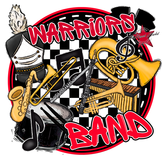 Warriors Circle Band Design-Red