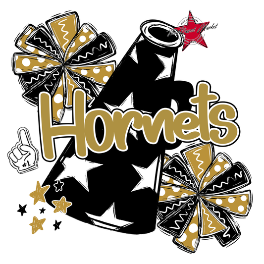 Hornets Alpha Megaphone Design-Gold
