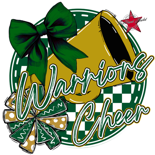 Warriors Circle Cheer Design-Green-Gold