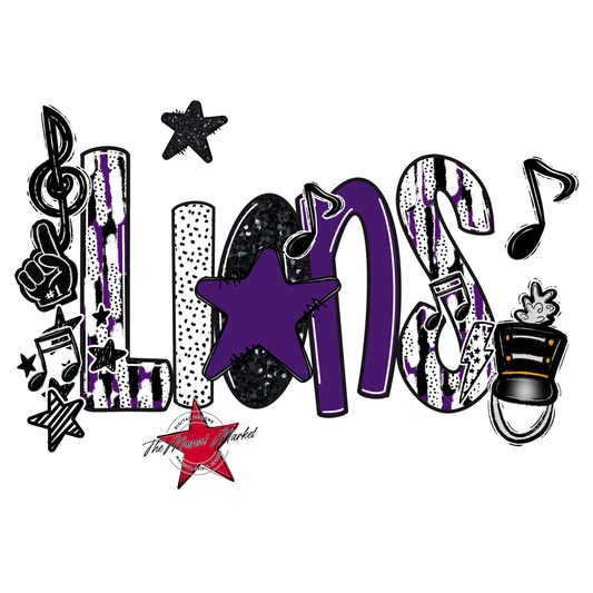 Lions Band Scrape-Purple