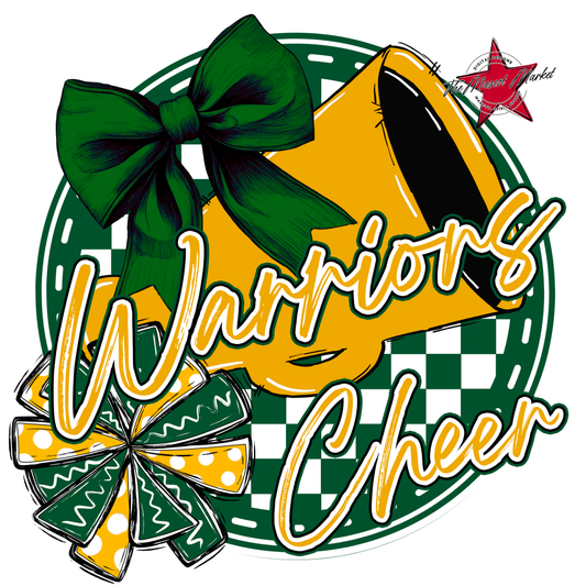 Warriors Circle Cheer Design-Green-Yellow