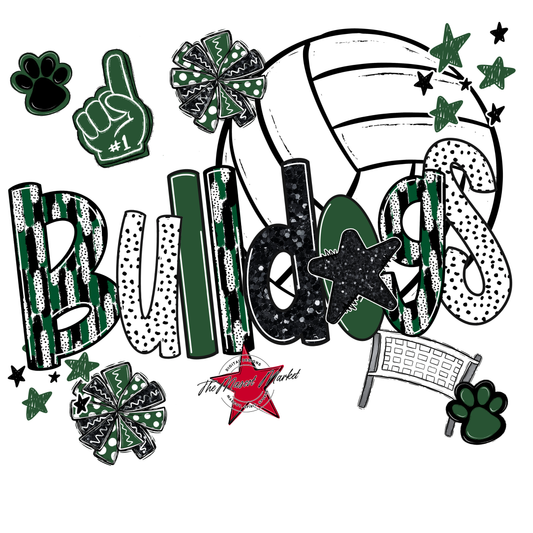 Bulldogs Volleyball Scrape-Green