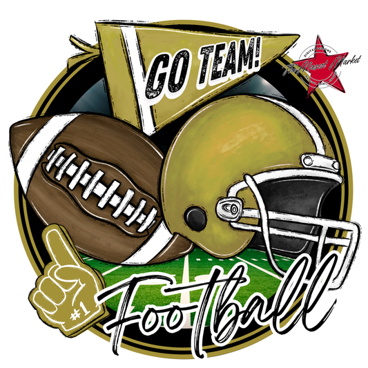 Football Circle Design-Gold