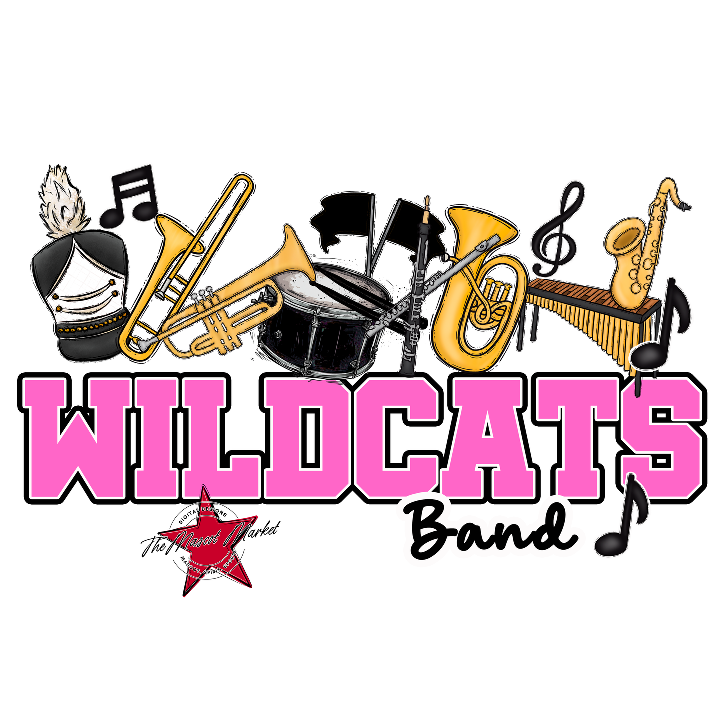 Wildcats Varsity Band-Baby Pink